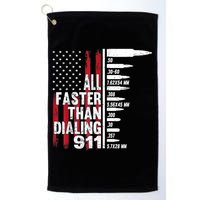 All Faster Than Dialing 911 American Flag Gun Lover Golf Towel