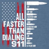 All Faster Than Dialing 911 American Flag Gun Lover Garment-Dyed Sweatshirt