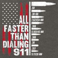 All Faster Than Dialing 911 American Flag Gun Lover Cotton Canvas Backpack