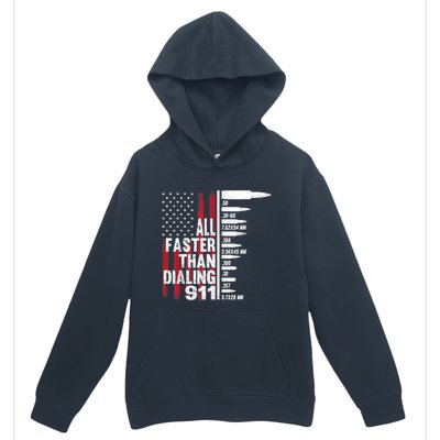 All Faster Than Dialing 911 American Flag Gun Lover Urban Pullover Hoodie