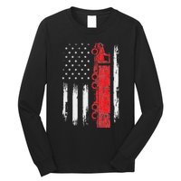 American Flag Truck Semi Truck Driver Trucking Trucker Long Sleeve Shirt