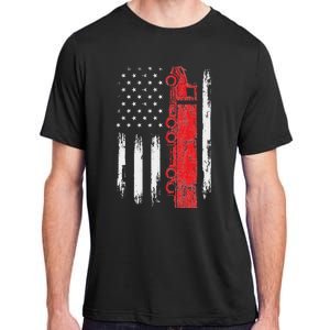 American Flag Truck Semi Truck Driver Trucking Trucker Adult ChromaSoft Performance T-Shirt