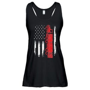 American Flag Truck Semi Truck Driver Trucking Trucker Ladies Essential Flowy Tank