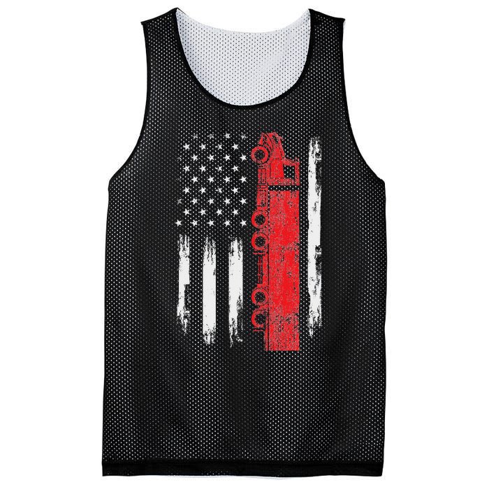 American Flag Truck Semi Truck Driver Trucking Trucker Mesh Reversible Basketball Jersey Tank