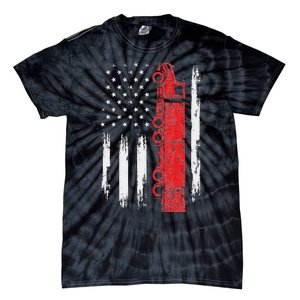 American Flag Truck Semi Truck Driver Trucking Trucker Tie-Dye T-Shirt