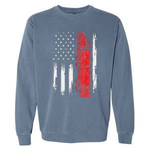 American Flag Truck Semi Truck Driver Trucking Trucker Garment-Dyed Sweatshirt