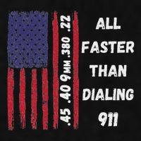 All Faster Than Dialing 911 22 380 9mm 40 45 Pro 2 Amendment Ladies PosiCharge Tri-Blend Wicking Tank