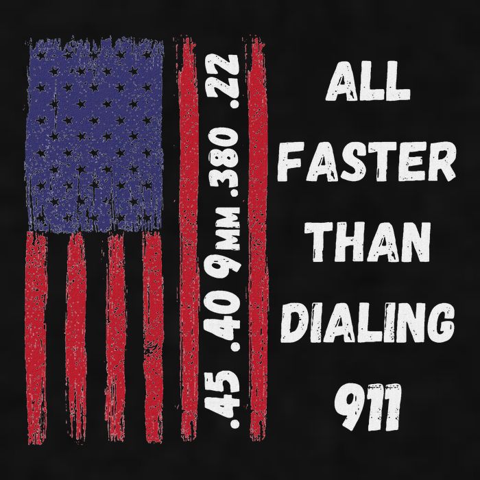 All Faster Than Dialing 911 22 380 9mm 40 45 Pro 2 Amendment Ladies PosiCharge Tri-Blend Wicking Tank