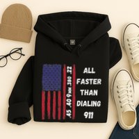 All Faster Than Dialing 911 22 380 9mm 40 45 Pro 2 Amendment Hoodie