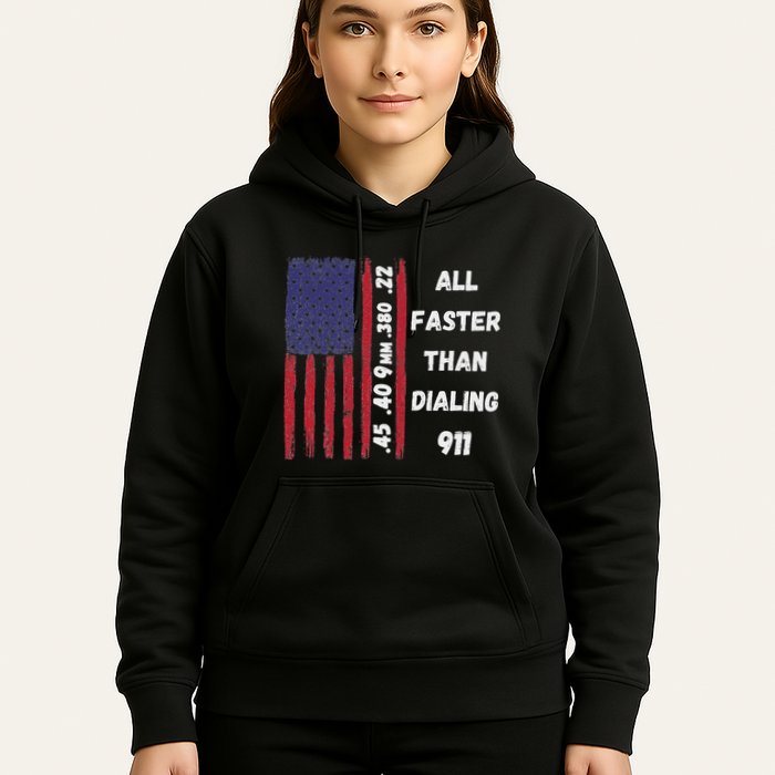 All Faster Than Dialing 911 22 380 9mm 40 45 Pro 2 Amendment Hoodie