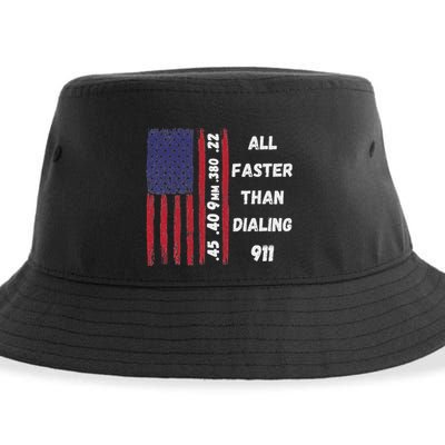 All Faster Than Dialing 911 22 380 9mm 40 45 Pro 2 Amendment Sustainable Bucket Hat
