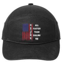 All Faster Than Dialing 911 22 380 9mm 40 45 Pro 2 Amendment 7-Panel Snapback Hat