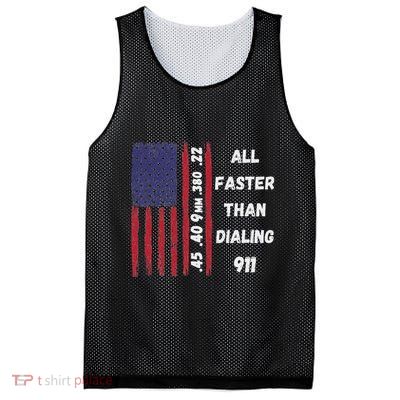All Faster Than Dialing 911 22 380 9mm 40 45 Pro 2 Amendment Mesh Reversible Basketball Jersey Tank