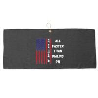 All Faster Than Dialing 911 22 380 9mm 40 45 Pro 2 Amendment Large Microfiber Waffle Golf Towel