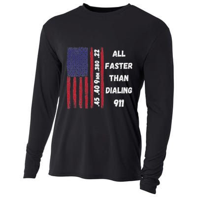 All Faster Than Dialing 911 22 380 9mm 40 45 Pro 2 Amendment Cooling Performance Long Sleeve Crew
