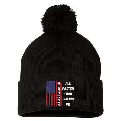 All Faster Than Dialing 911 22 380 9mm 40 45 Pro 2 Amendment Pom Pom 12in Knit Beanie