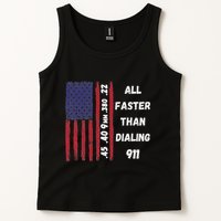 All Faster Than Dialing 911 22 380 9mm 40 45 Pro 2 Amendment Tank Top