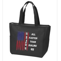 All Faster Than Dialing 911 22 380 9mm 40 45 Pro 2 Amendment Zip Tote Bag