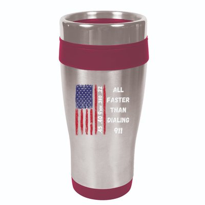 All Faster Than Dialing 911 22 380 9mm 40 45 Pro 2 Amendment 16oz Travel Tumbler