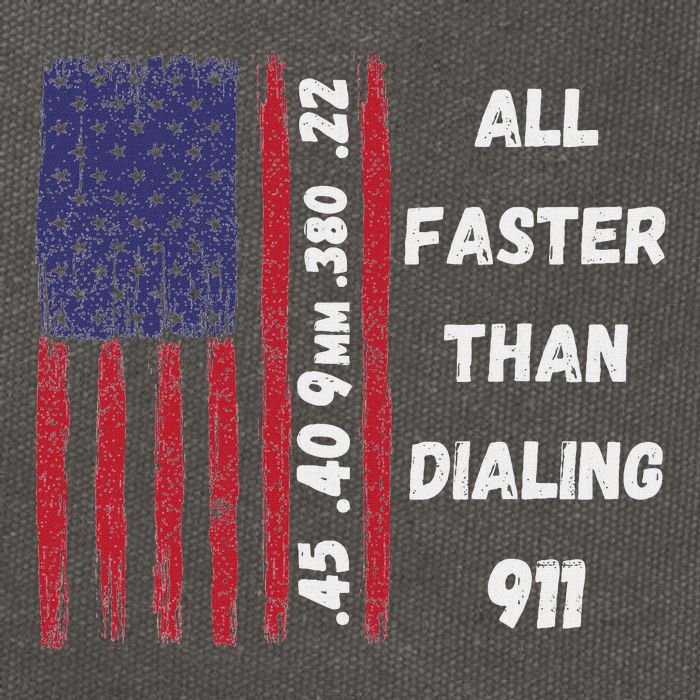 All Faster Than Dialing 911 22 380 9mm 40 45 Pro 2 Amendment Cotton Canvas Backpack