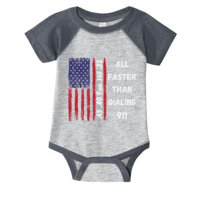 All Faster Than Dialing 911 22 380 9mm 40 45 Pro 2 Amendment Infant Baby Jersey Bodysuit