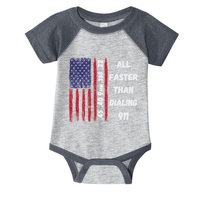 All Faster Than Dialing 911 22 380 9mm 40 45 Pro 2 Amendment Infant Baby Jersey Bodysuit