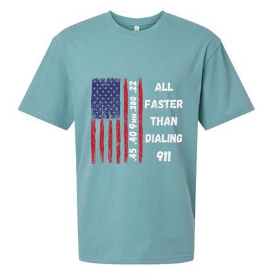 All Faster Than Dialing 911 22 380 9mm 40 45 Pro 2 Amendment Sueded Cloud Jersey T-Shirt