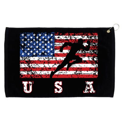 American Flag Track Field Usa Gift Track Team Grommeted Golf Towel