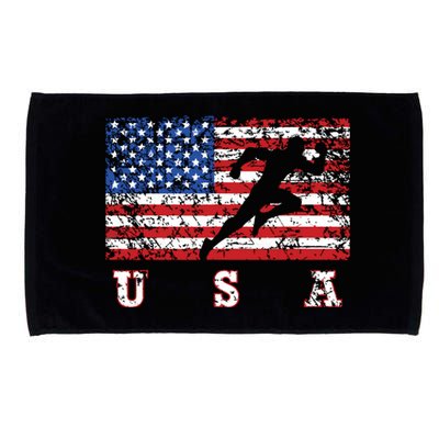 American Flag Track Field Usa Gift Track Team Microfiber Hand Towel