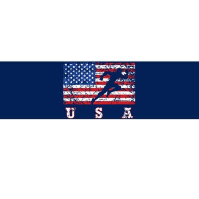 American Flag Track Field Usa Gift Track Team Bumper Sticker