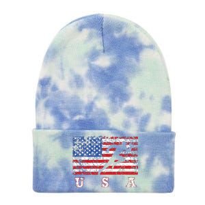 American Flag Track Field Usa Gift Track Team Tie Dye 12in Knit Beanie