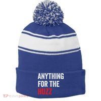 Anything For The Huzz Viral Stripe Pom Pom Beanie