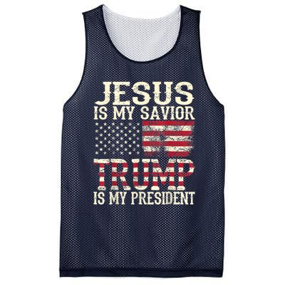 American Flag Tee Jesus Is My Savior Trump Is My President Mesh Reversible Basketball Jersey Tank