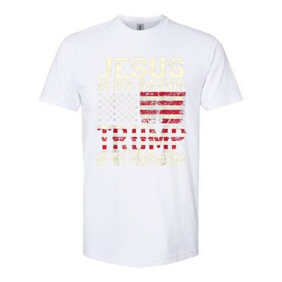 American Flag Tee Jesus Is My Savior Trump Is My President Softstyle CVC T-Shirt