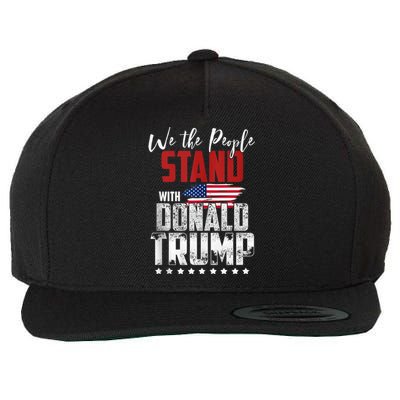 American Flag Trump 2024 We the People Stand With Trump 2024 Wool Snapback Cap