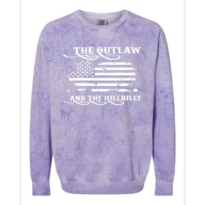 American Flag Trump Vance 2024 Outlaw Hillbilly Gift Colorblast Crewneck Sweatshirt