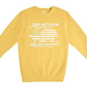 American Flag Trump Vance 2024 Outlaw Hillbilly Gift Premium Crewneck Sweatshirt