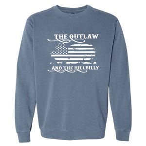 American Flag Trump Vance 2024 Outlaw Hillbilly Gift Garment-Dyed Sweatshirt