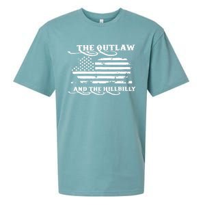 American Flag Trump Vance 2024 Outlaw Hillbilly Gift Sueded Cloud Jersey T-Shirt