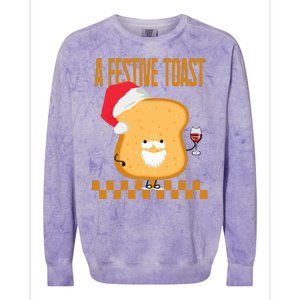 A Festive Toast Funny Christmas Colorblast Crewneck Sweatshirt