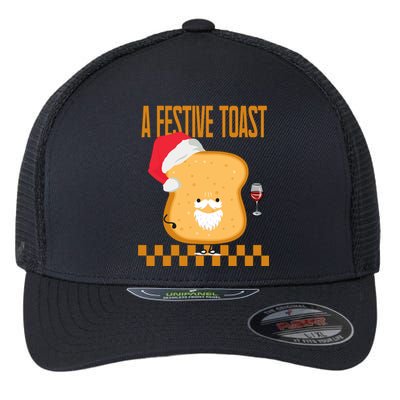 A Festive Toast Funny Christmas Flexfit Unipanel Trucker Cap