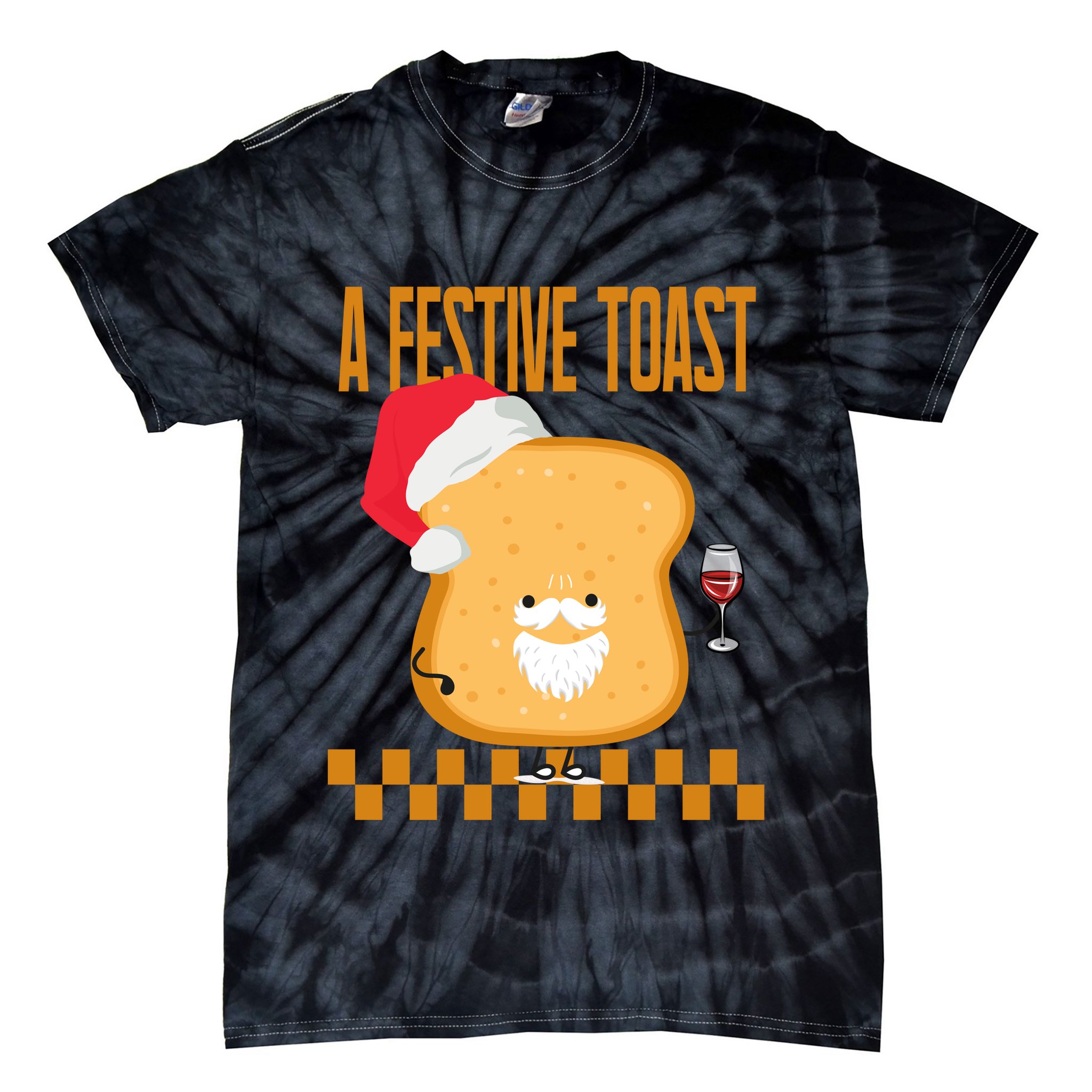 A Festive Toast Funny Christmas Tie-Dye T-Shirt