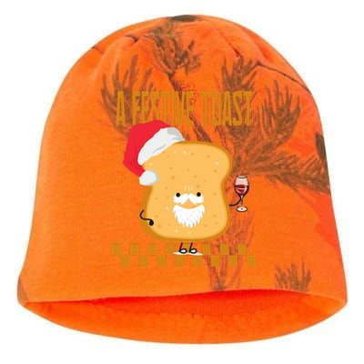 A Festive Toast Funny Christmas Kati - Camo Knit Beanie