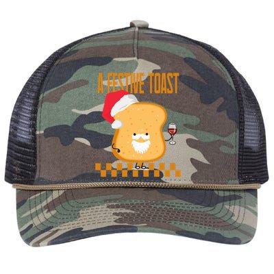 A Festive Toast Funny Christmas Retro Rope Trucker Hat Cap