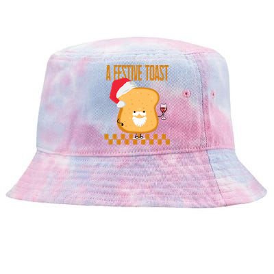 A Festive Toast Funny Christmas Tie-Dyed Bucket Hat