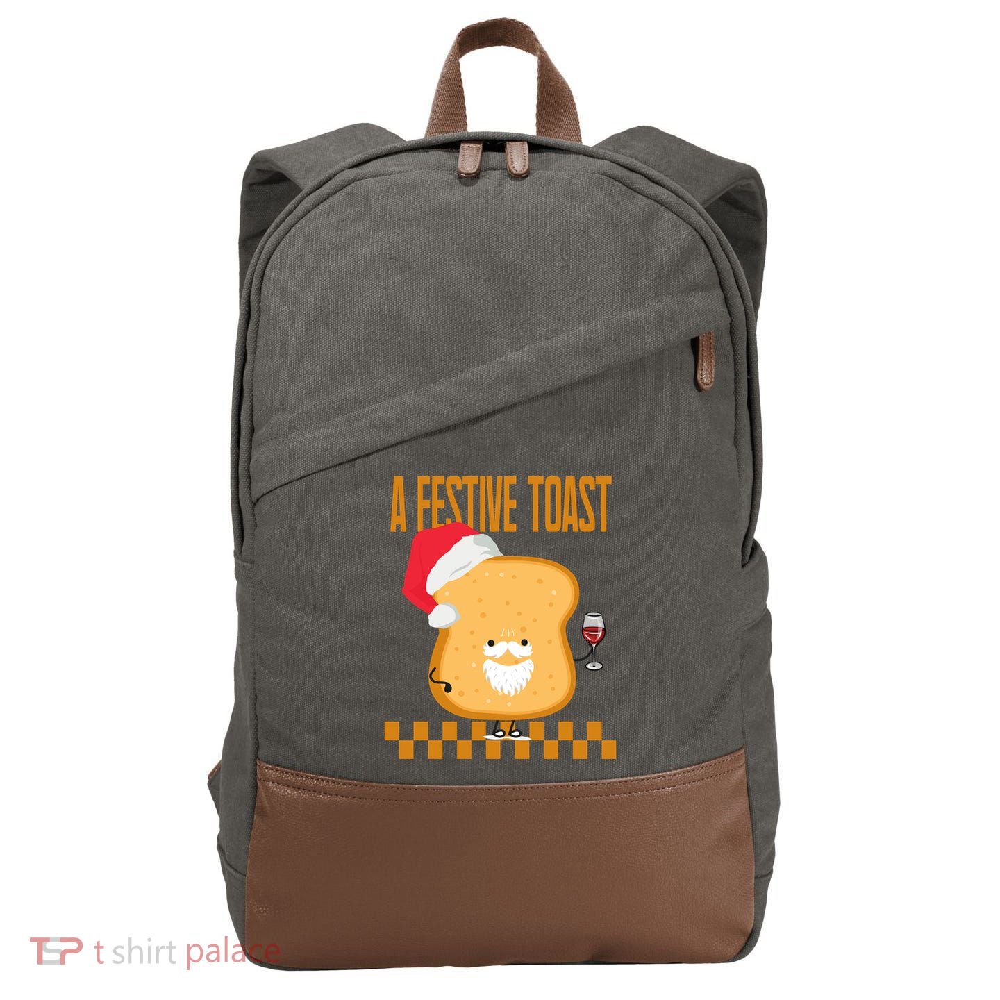 A Festive Toast Funny Christmas Cotton Canvas Backpack