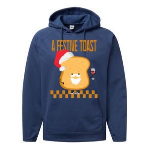 A Festive Toast Funny Christmas Performance Fleece Hoodie