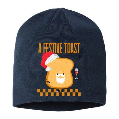 A Festive Toast Funny Christmas Sustainable Beanie