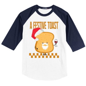 A Festive Toast Funny Christmas Baseball Sleeve Shirt