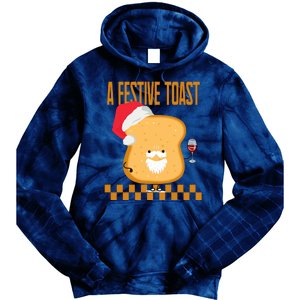 A Festive Toast Funny Christmas Tie Dye Hoodie